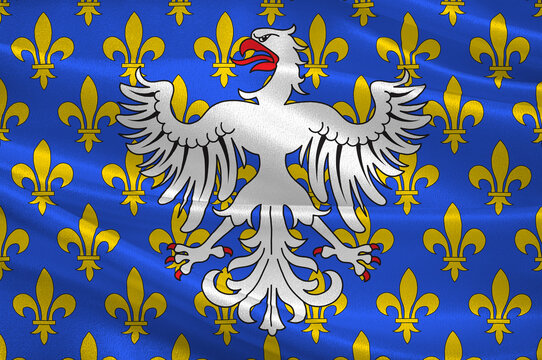 Flag of Le Puy-en-Velay in Haute-Loire of Auvergne-Rhone-Alpes region in France