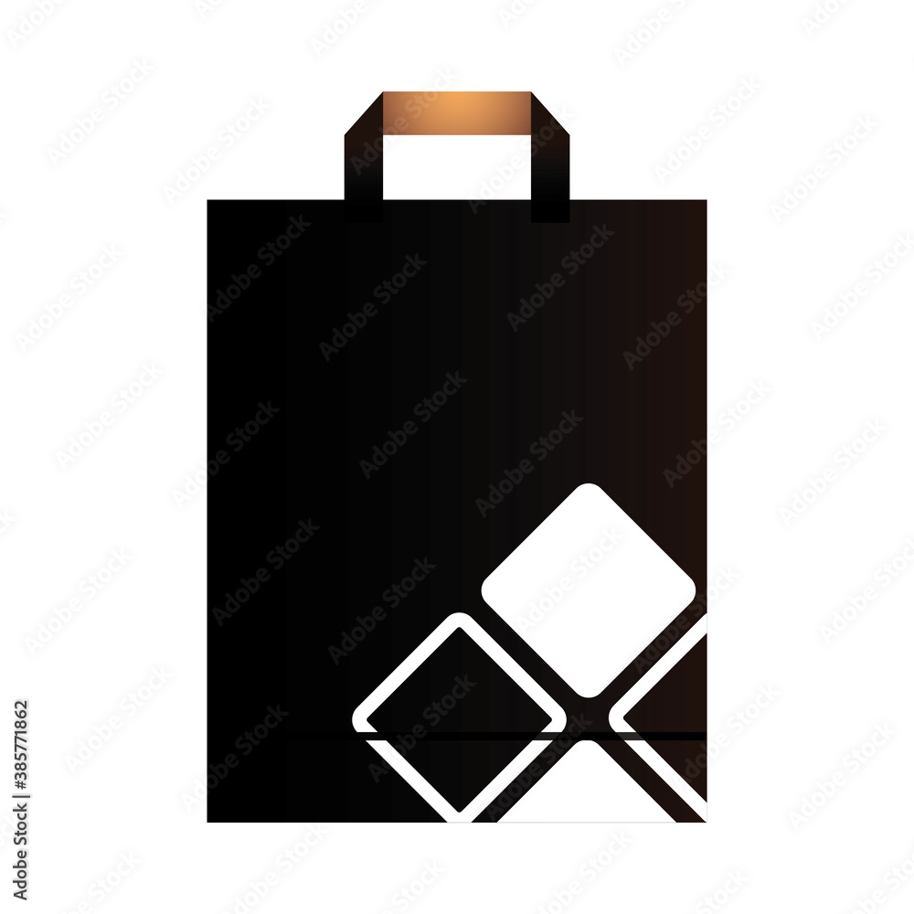 Poster paper bag black with handle and corporate design