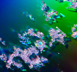 Obraz na płótnie Canvas Snowflakes on a rainbow background.