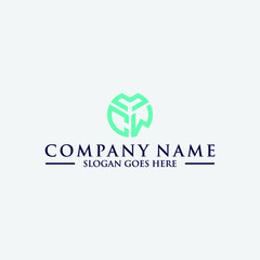 CWM letter logo template. Three letter icon. circle logo