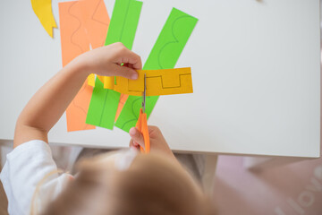 Scissor cutting activity for kids. Cutting practice toddler to preschool.