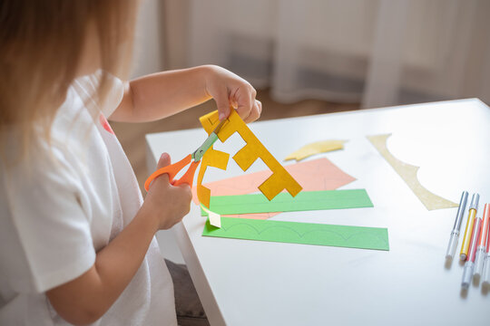 Scissor cutting activity for kids. Cutting practice toddler to preschool.