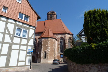 Fototapeta na wymiar Jakobikirche Melsungen Löbergasse