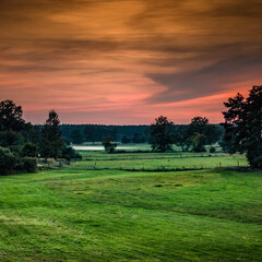 Beautiful sunset in the end of summer