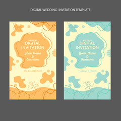 Wedding invitation template abstract texture vector design