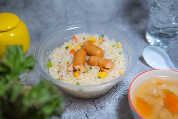 Fried rice menu at breakfast time