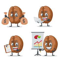 vector illustration of coffee mascot or character