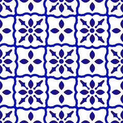 floral pattern blue and white