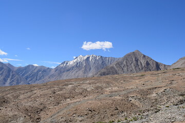 landscape in the himalayas along with shyok river leh ladakh