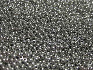 Silver  beads close-up.