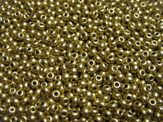 Golden matte beads close-up.