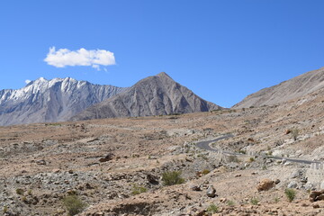 landscape in the himalayas along with shyok river leh ladakh