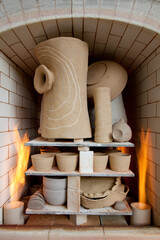 ガス窯と陶芸作品