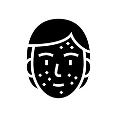 face skin rash glyph icon vector. face skin rash sign. isolated contour symbol black illustration