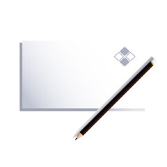 envelope with pencil and design for corporate brands