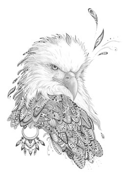 Adler mit Muster doodle f&uuml;r Erwachsene