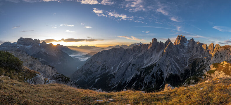 Panoramic view of Dolomites Alps