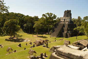 The old Mayan ruins of Tikal in the jungle of Guatemala, Central America