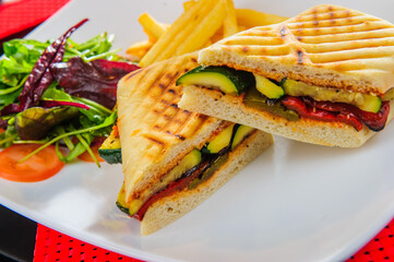 Plate of vegetarian sandwich
