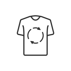 Laundry and dry cleaning icon. Second hand concept. T-shirt icon with recycling line icon. Vector