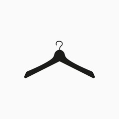 Hanger isolated icon. Clothes hanger flat icon. Vector