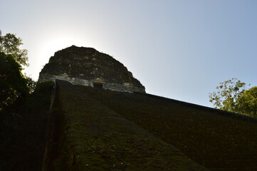 The old Mayan ruins of Tikal in the jungle of Guatemala, Central America