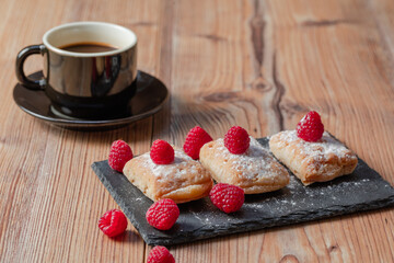 Spanish Puff Pastry with raspberry