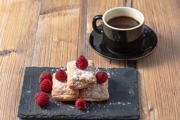 Spanish Puff Pastry with raspberry
