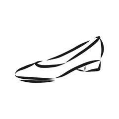 Woman's shoe, vector sketch, women's Shoe, vector sketch illustration