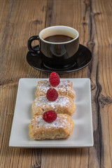 Spanish Puff Pastry with raspberry