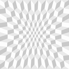 Abstract Grid of Cubes with Distortion Effect. Pulled Inwards, Twisting, Optical Illusion. Elegant Wallpaper Design for Web or Graphic Art Projects. Digital Geometric Style