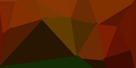 Dark green, yellow vector gradient polygon layout.