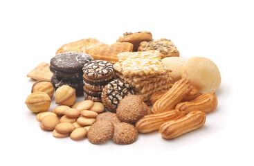 Pile of  of various fresh baked pastry