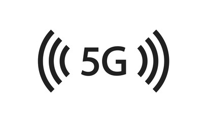 5G connection black icon. Internet signal signal. Isolated vector