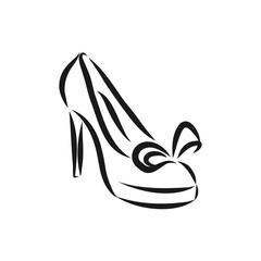 Woman's shoe, vector sketch, women's Shoe, vector sketch illustration