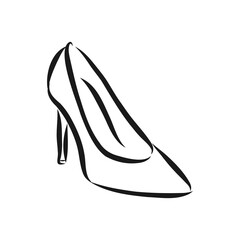 Woman's shoe, vector sketch, women's Shoe, vector sketch illustration