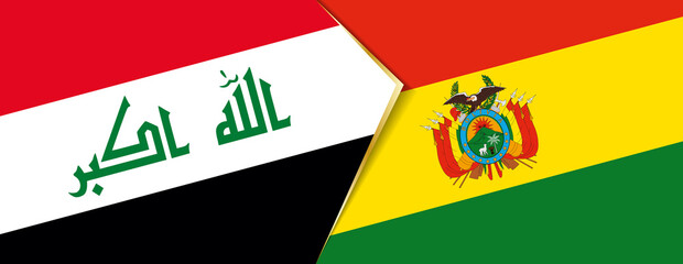 Iraq and Bolivia flags, two vector flags.