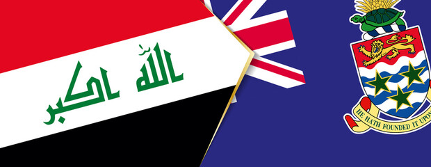 Iraq and Cayman Islands flags, two vector flags.