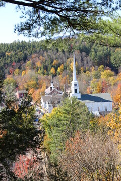 church in autumn