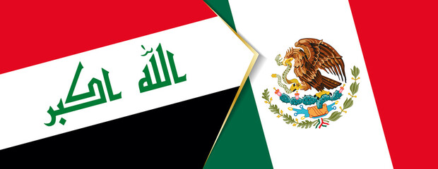 Iraq and Mexico flags, two vector flags.