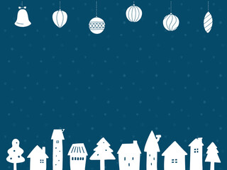 クリスマスの背景イラスト（青）