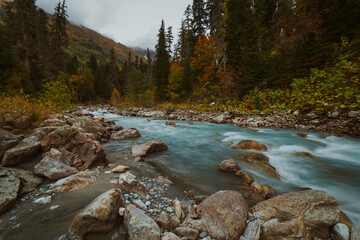 mountain river in the autumn