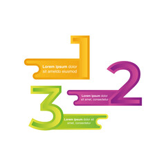 infographic design template with numbers three option