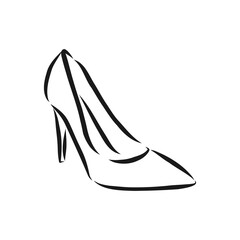 Woman's shoe, vector sketch, women's Shoe, vector sketch illustration