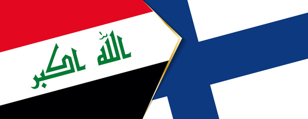 Iraq and Finland flags, two vector flags.