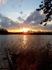 sunset over the river