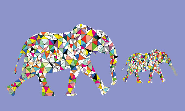 Elefant gerastert