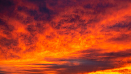 Vibrant Orange Arizona Sunrise Cloudscape