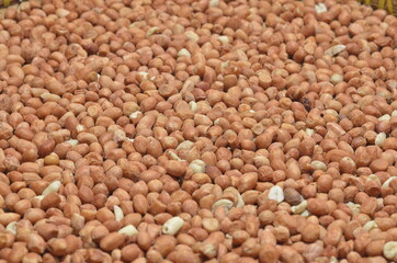 Peeled Peanuts on Isolated White Background