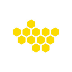 Honeycomb yellow icon set. Sweet food vector isolated on the white background